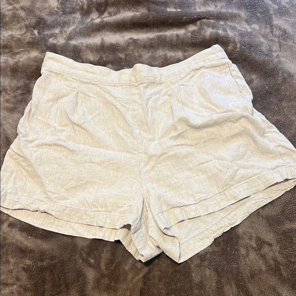 Madewell Womens linen blend tan shorts XL
